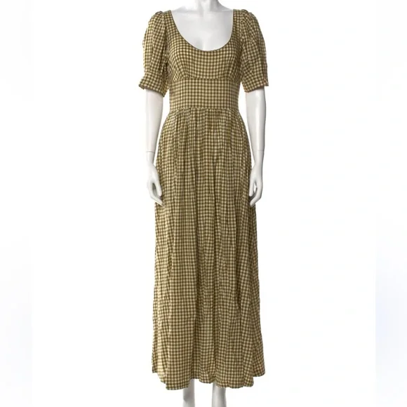 Doen Olive Checkered Long Sleeve Dress - Picture 2 of 3